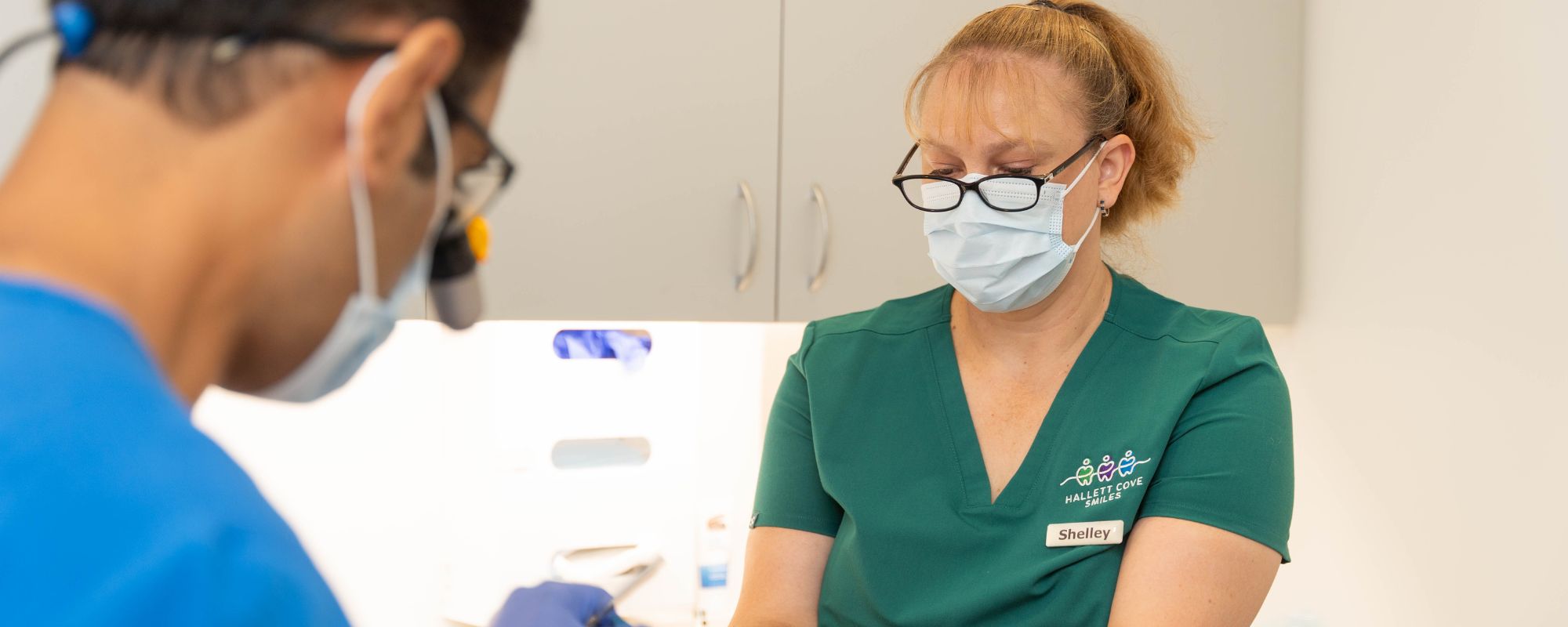 Shelley, dental nurse, in the surgery at Hallett Cove Smiles