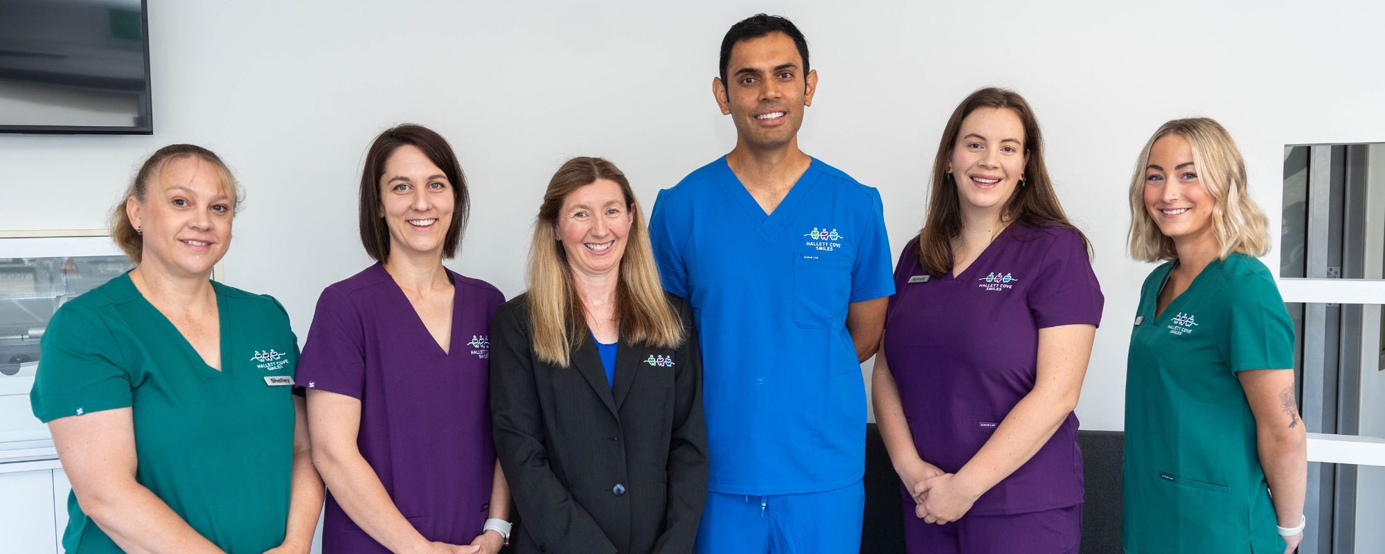 The Hallett Cove Smiles team: Shelley, Carly, Kirsty, Dr Sundeep Suaan, Aymee and Emily
