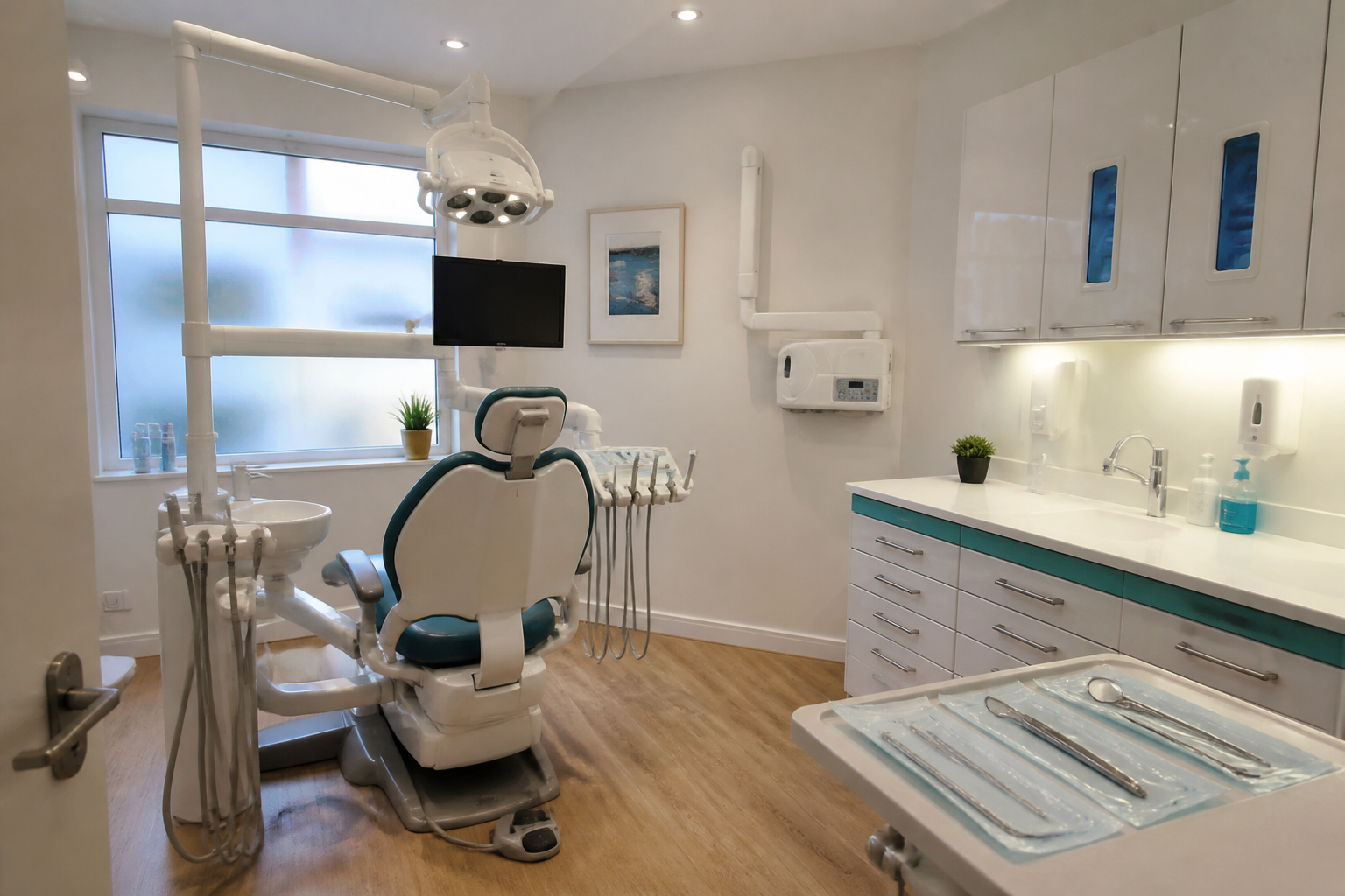 A bright, modern dental treatment room